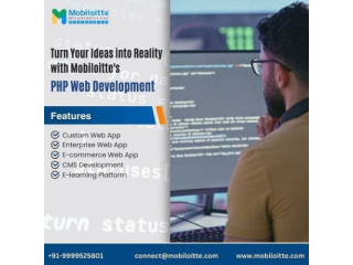 Get PHP Website Development Services By Mobiloitte